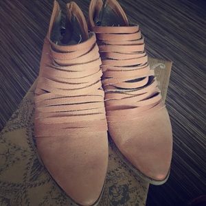 Blush free people booties.